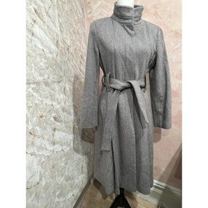 calvin klein wool blend stand collar coat women size 6 Gray